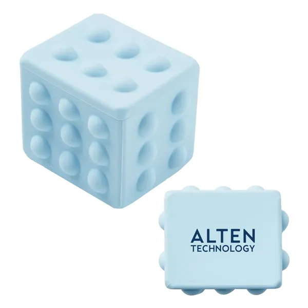 Rectangle shaped silicone fidget ball with dimpled push-pop surface.... from ASI 63549 Jornik Manufacturing Corp