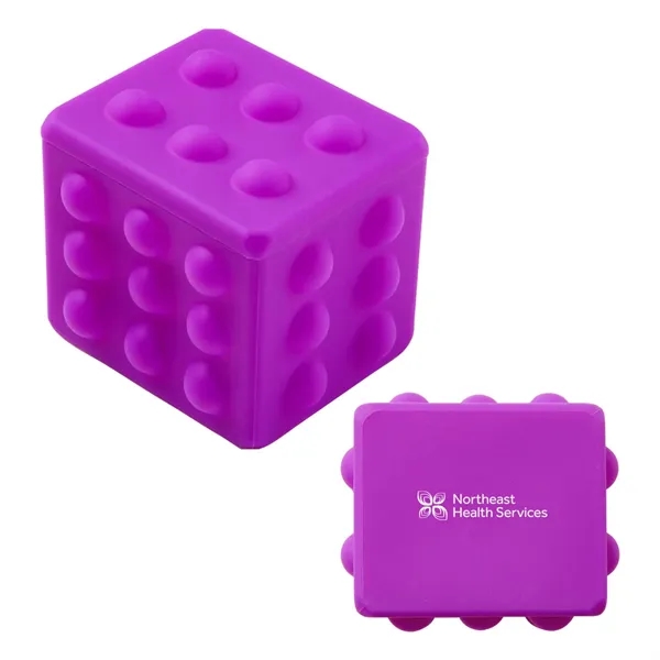 Rectangle shaped silicone fidget ball with dimpled push-pop surface.... from ASI 63549 Jornik Manufacturing Corp