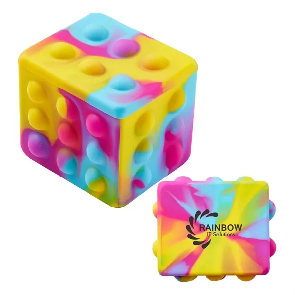 Rectangle shaped silicone fidget ball with dimpled push-pop surface.... from ASI 63549 Jornik Manufacturing Corp