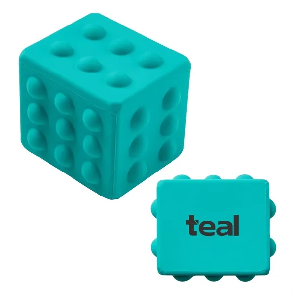 Rectangle shaped silicone fidget ball with dimpled push-pop surface.... from ASI 63549 Jornik Manufacturing Corp