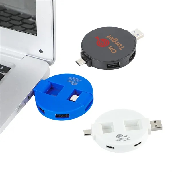 4-Port USB-C & USB-A Hub with Recycled ABS Case... from ASI 36730 Ariel Premium Supply Inc