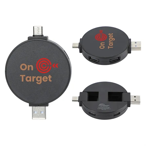 4-Port USB-C & USB-A Hub with Recycled ABS Case... from ASI 36730 Ariel Premium Supply Inc