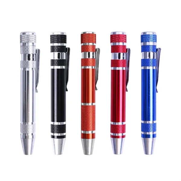Portable 8-in-1 magnetic screwdriver pen with internal storage for 8 common... from ASI 72657 Active Life Promo / Active Life