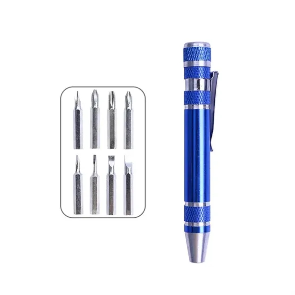 Portable 8-in-1 magnetic screwdriver pen with internal storage for 8 common... from ASI 72657 Active Life Promo / Active Life