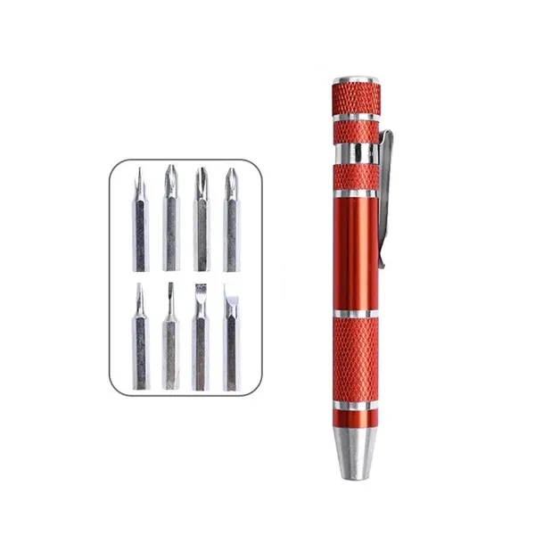 Portable 8-in-1 magnetic screwdriver pen with internal storage for 8 common... from ASI 72657 Active Life Promo / Active Life