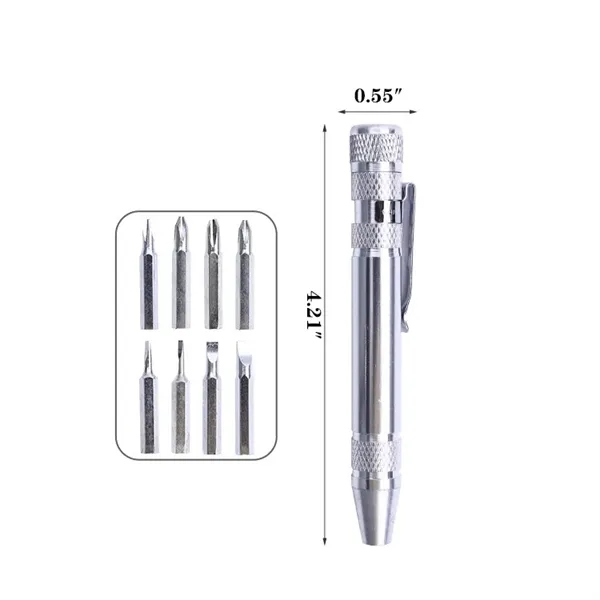Portable 8-in-1 magnetic screwdriver pen with internal storage for 8 common... from ASI 72657 Active Life Promo / Active Life