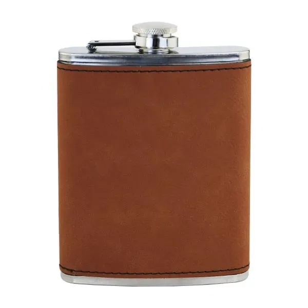 Leatherette wrap captive-top pocket flask, 8 oz.... from ASI 55450 Franmara Inc