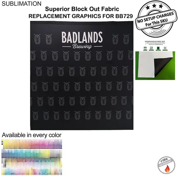 Replacement graphics single sided 8'w x 8'h, pole pocket top and... from ASI 53509 FIEL-Fairdeal Import & Export