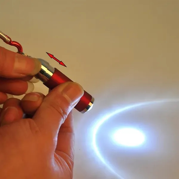 Portable LED flashlight keychain with zoom function and clip, ideal for... from ASI 72657 Active Life Promo / Active Life