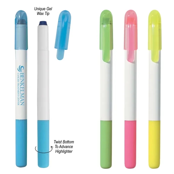 Unique gel wax highlighter will not smear ink or bleed through... from ASI 61125 Hit Promotional Products / Hit®
