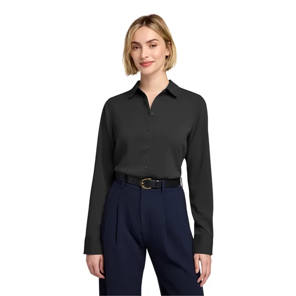Brooks Brothers Women's Full-Button Satin Blouse... from ASI 84863 SanMar