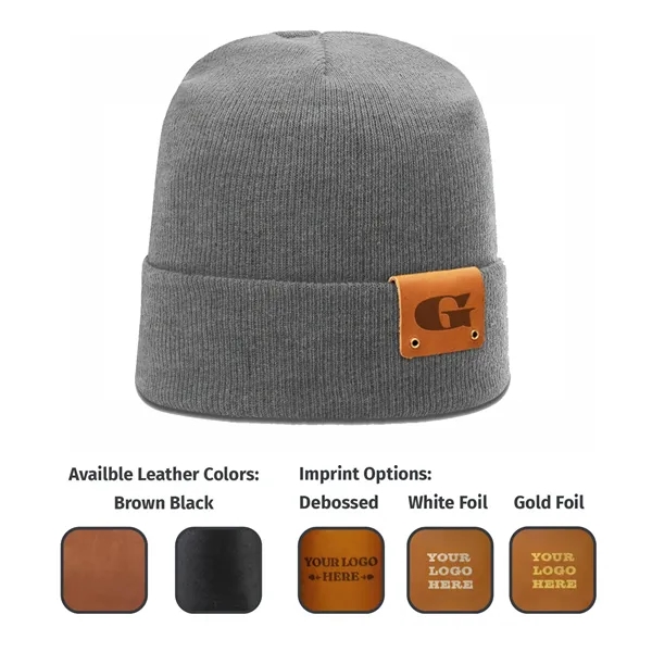 Genuine Leather Patch Beanie - Riveted... from ASI 75126 Oowee Products