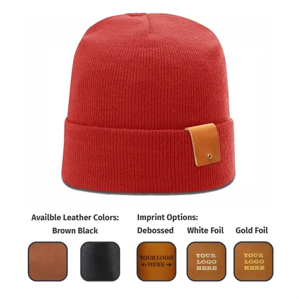 Genuine Leather Patch Beanie - Riveted... from ASI 75126 Oowee Products