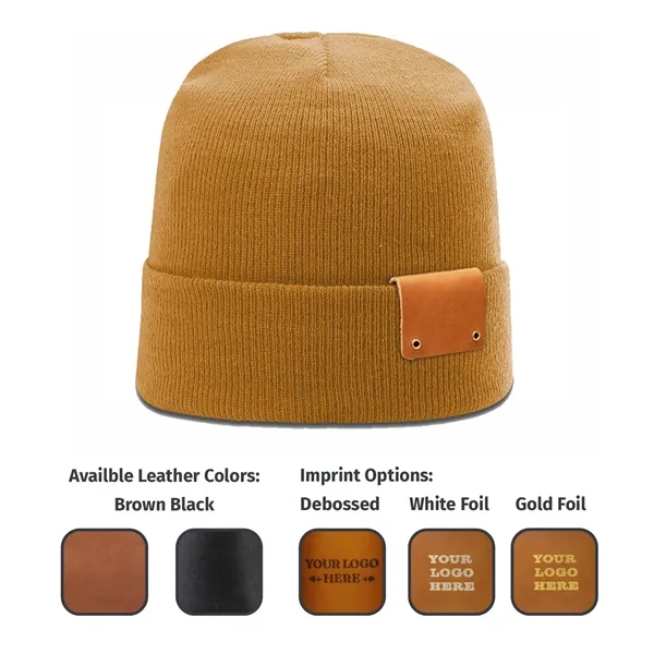 Genuine Leather Patch Beanie - Riveted... from ASI 75126 Oowee Products