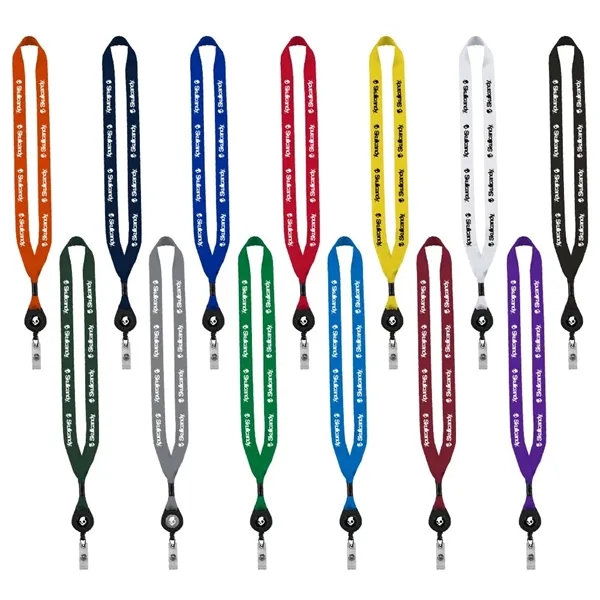 3/4" x 16" polyester lanyard with retractable badge reel.... from ASI 88060 Snugz/USA Inc / SnugZ USA®