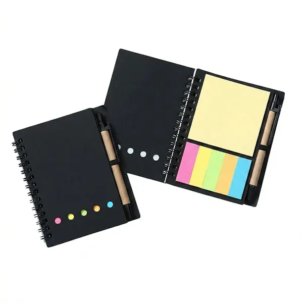 Spiral kraft notebook with sticky notes and pen plus 1 color... from ASI 37218 Athena Promo (tm)