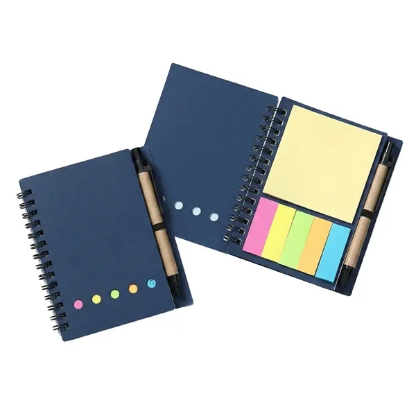 Spiral kraft notebook with sticky notes and pen plus 1 color... from ASI 37218 Athena Promo (tm)