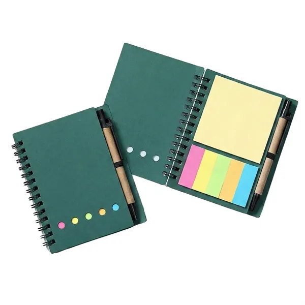 Spiral kraft notebook with sticky notes and pen plus 1 color... from ASI 37218 Athena Promo (tm)