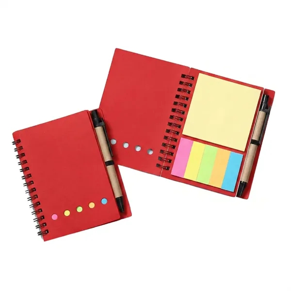 Spiral kraft notebook with sticky notes and pen plus 1 color... from ASI 37218 Athena Promo (tm)