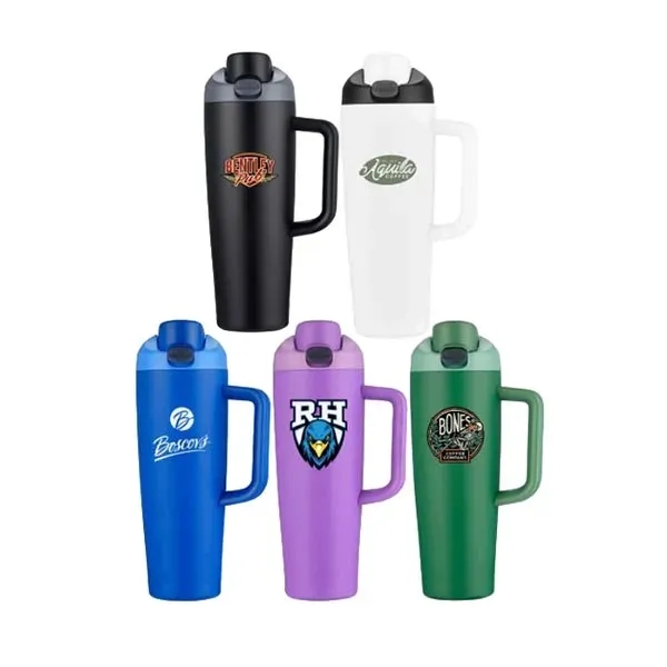 30 oz vacuum insulated mug with carry handle.... from ASI 99030 Zipline