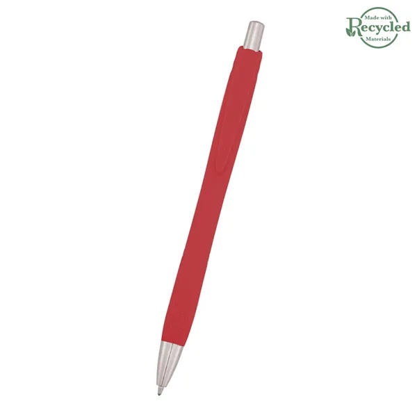 Plunger-action pen measuring 5 1/2" with a smooth rubber finish and... from ASI 61125 Hit Promotional Products / Hit®