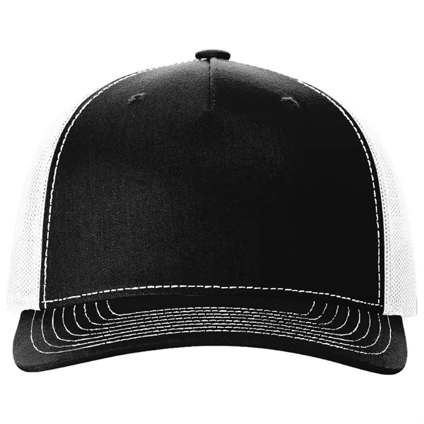 Richardson 112FP snapback cotton and polyester five-panel cap with leatherette patch... from ASI 74601 Calico