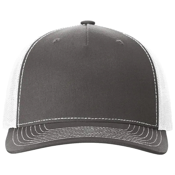 Richardson 112FP snapback cotton and polyester five-panel cap with leatherette patch... from ASI 74601 Calico