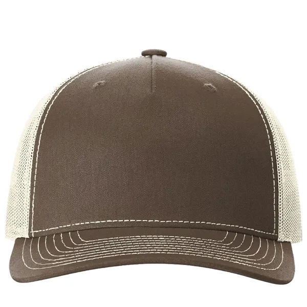 Richardson 112FP snapback cotton and polyester five-panel cap with leatherette patch... from ASI 74601 Calico