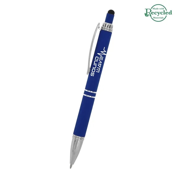 Quilted plunger-action stylus pen made of rubberized aluminum with a unique... from ASI 61125 Hit Promotional Products / Hit®