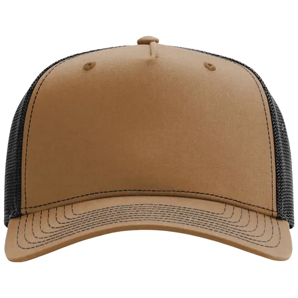Richardson 112FP snapback cotton and polyester five-panel cap with leatherette patch... from ASI 74601 Calico