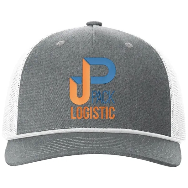 Richardson 112FPR snapback five-panel cotton and polyester trucker cap with leatherette... from ASI 74601 Calico