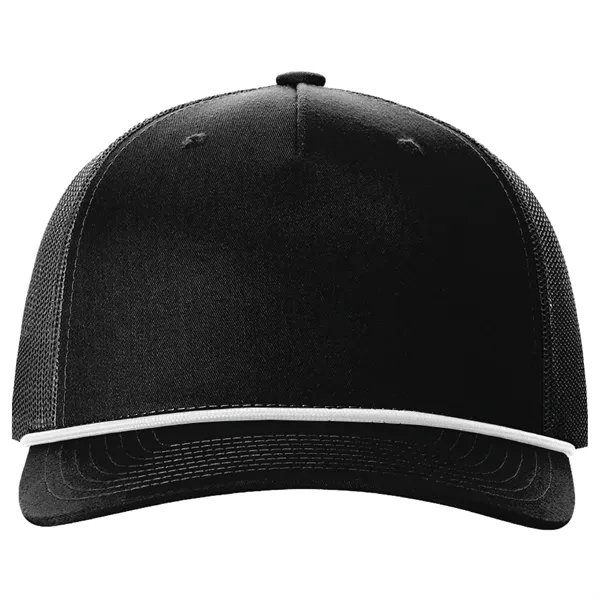 Richardson 112FPR snapback five-panel cotton and polyester trucker cap with leatherette... from ASI 74601 Calico