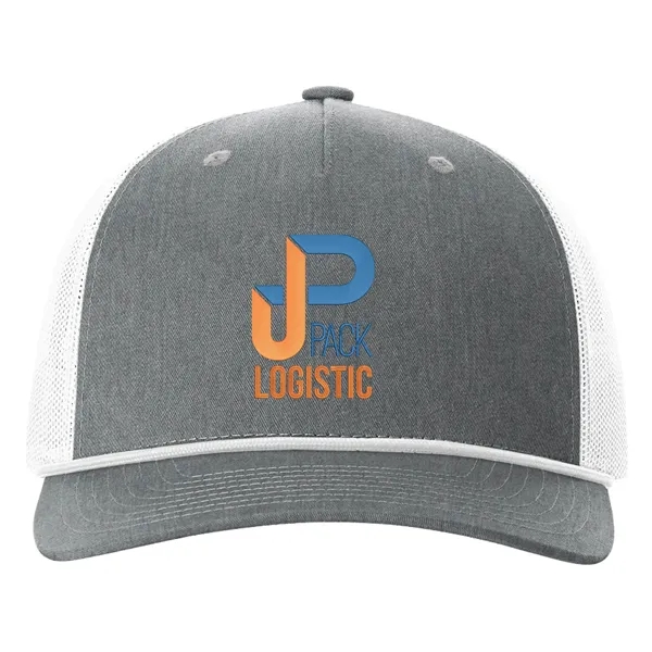 Richardson 112FPR snapback five-panel cotton and polyester trucker cap with leatherette... from ASI 74601 Calico