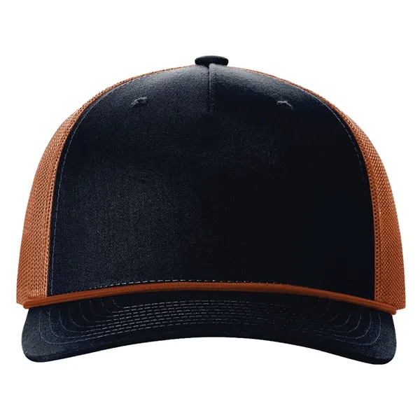 Richardson 112FPR snapback five-panel cotton and polyester trucker cap with leatherette... from ASI 74601 Calico