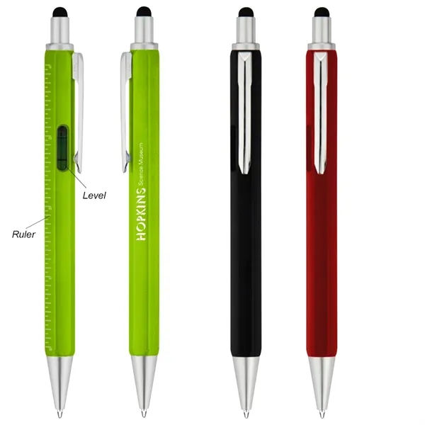 4-in-1 carpenter stylus pen with a level and 4" ruler for... from ASI 61125 Hit Promotional Products / Hit®