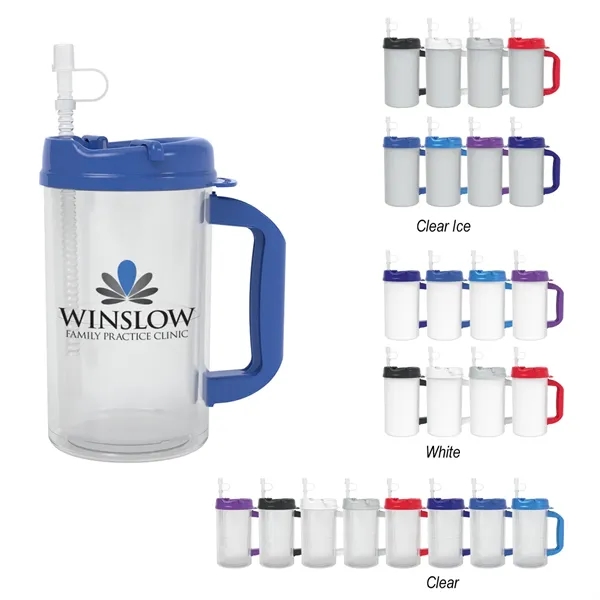 32 oz. double; wall insulated mug with lid, straw ad handle.... from ASI 61125 Hit Promotional Products / Hit®
