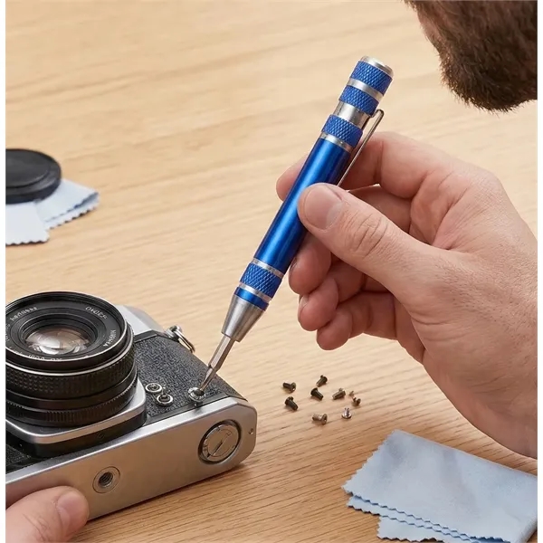Portable 8-in-1 magnetic screwdriver pen with internal storage for 8 common... from ASI 72657 Active Life Promo / Active Life