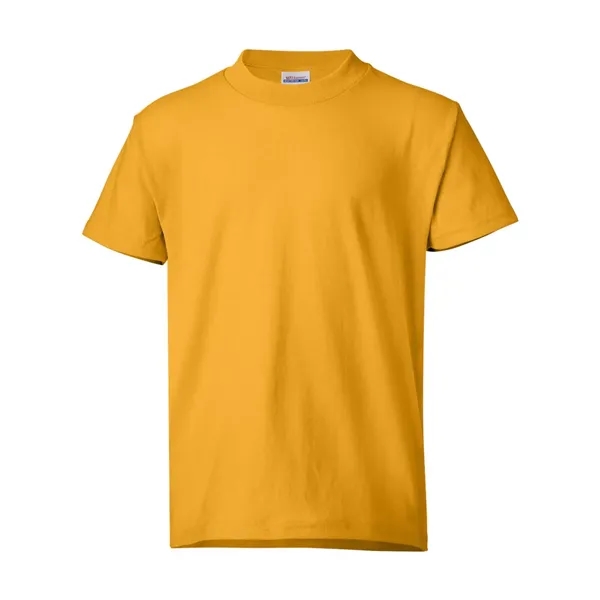 Youth-sized T-shirt made of cotton/poly with 5% recycled polyester from plastic... from ASI 84358 S&S Activewear