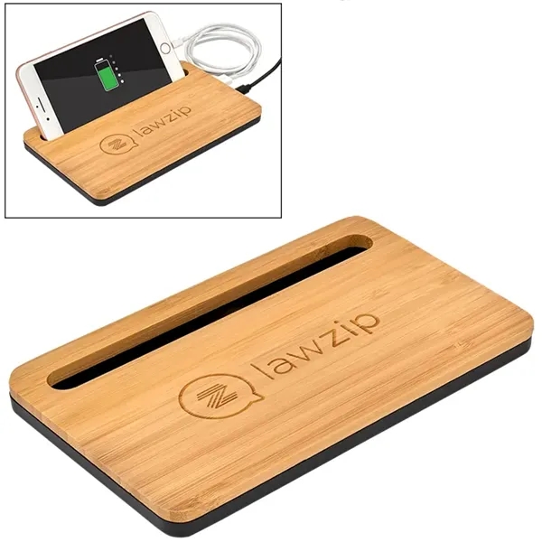 5W Bamboo Print Desktop Wireless Charger... from ASI 89320 Starline USA Inc