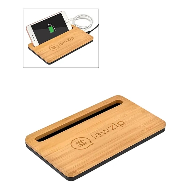 5W Bamboo Print Desktop Wireless Charger... from ASI 89320 Starline USA Inc