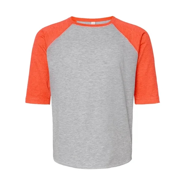 Youth size three quarter sleeve baseball t-shirt. Blank.... from ASI 84358 S&S Activewear