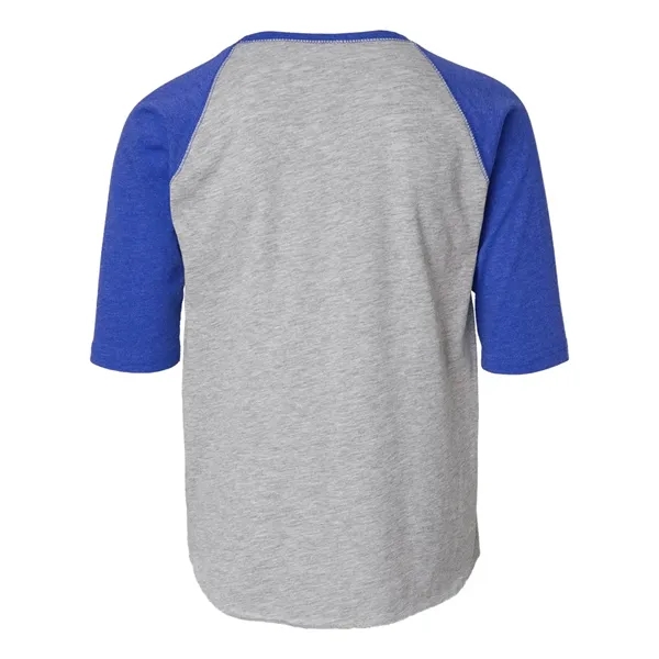 Youth size three quarter sleeve baseball t-shirt. Blank.... from ASI 84358 S&S Activewear