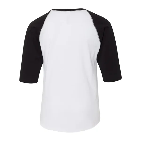 Youth size three quarter sleeve baseball t-shirt. Blank.... from ASI 84358 S&S Activewear