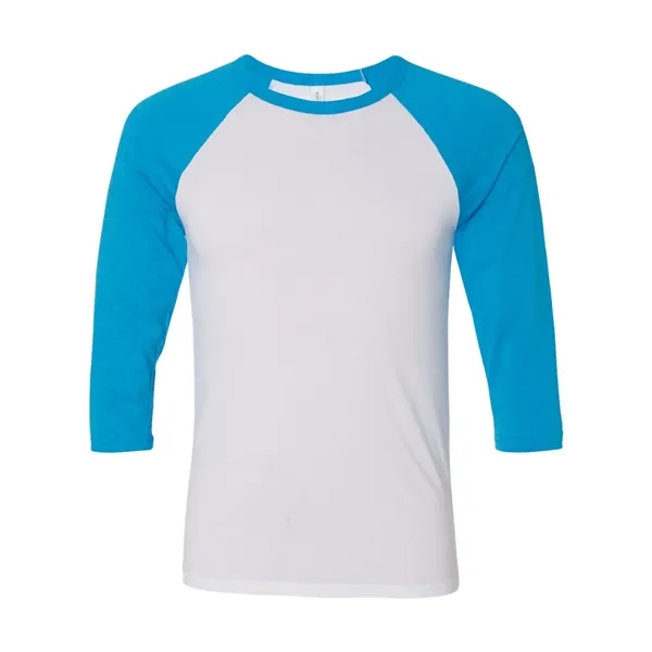 Unisex three-quarter sleeve baseball T-shirt with a retail fit, side seams,... from ASI 84358 S&S Activewear