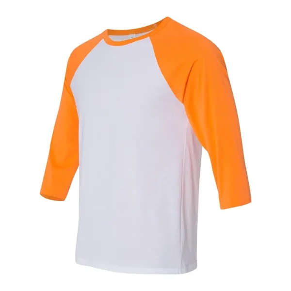 Unisex three-quarter sleeve baseball T-shirt with a retail fit, side seams,... from ASI 84358 S&S Activewear