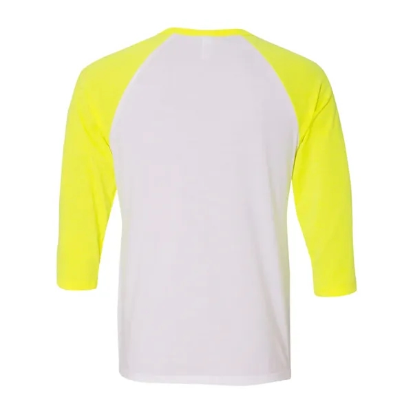 Unisex three-quarter sleeve baseball T-shirt with a retail fit, side seams,... from ASI 84358 S&S Activewear