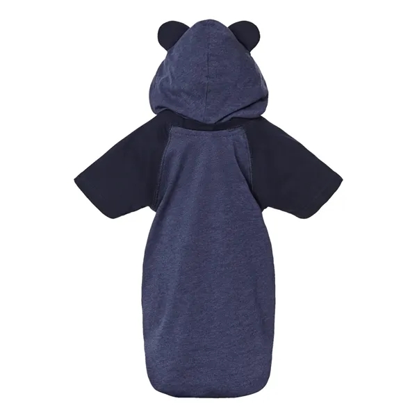 Fine Jersey Infant Short Sleeve Raglan Bodysuit with Hood...... from ASI 84358 S&S Activewear