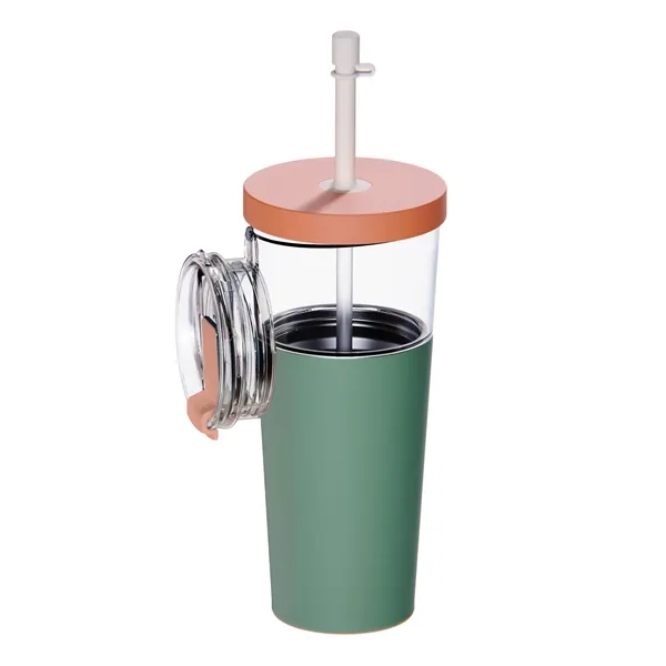 2 in 1 See-Through Straw Tumbler with Detachable Insulated Mug with... from ASI 31518 ADNART / Asobu