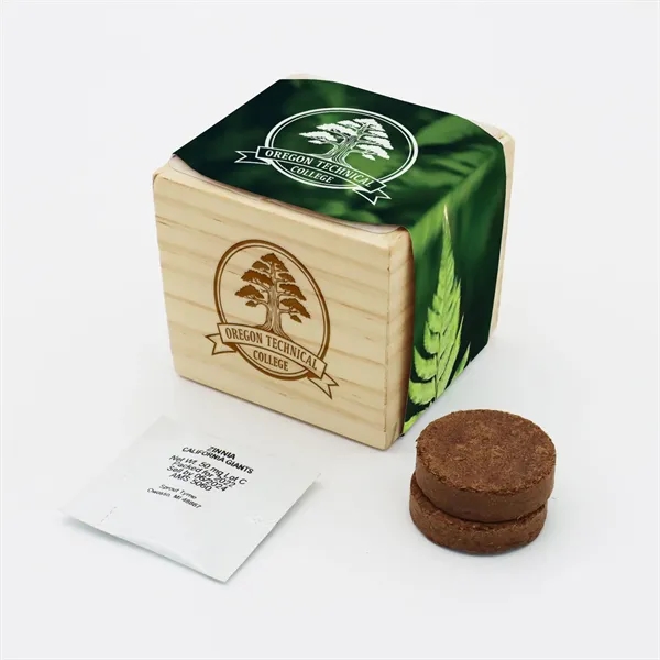 Wooden cube grow kit with a seed packet, waterproof protective liner,... from ASI 54100 Fields Manufacturing Inc / Fields