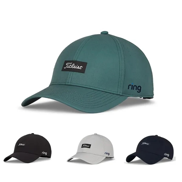 Golf cap with perforated panels, sweatband, moisture-wicking performance, and hook and... from ASI 57653 Gold Bond
